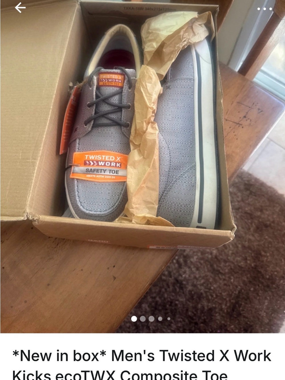 Twisted X Gray Boat Shoes - steel safety  toe